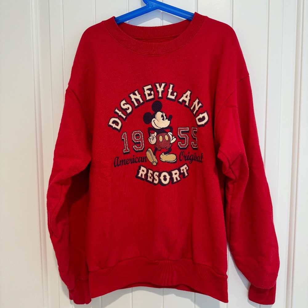 Disney Red Disneyland Resort Mickey Sweatshirt
